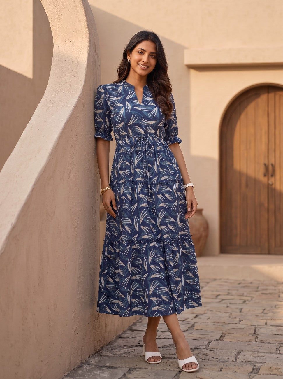 Indigo Tapestry | Midi Dress