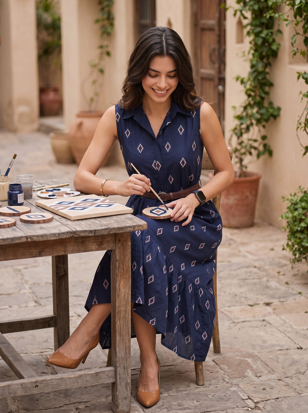 Sapphire Tapestry | Midi Dress
