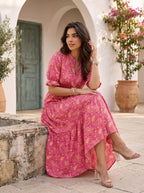 Scarlet Bloom | Midi Dress