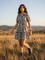 Pure Cotton Abstract Printed Shirt Mini Dress