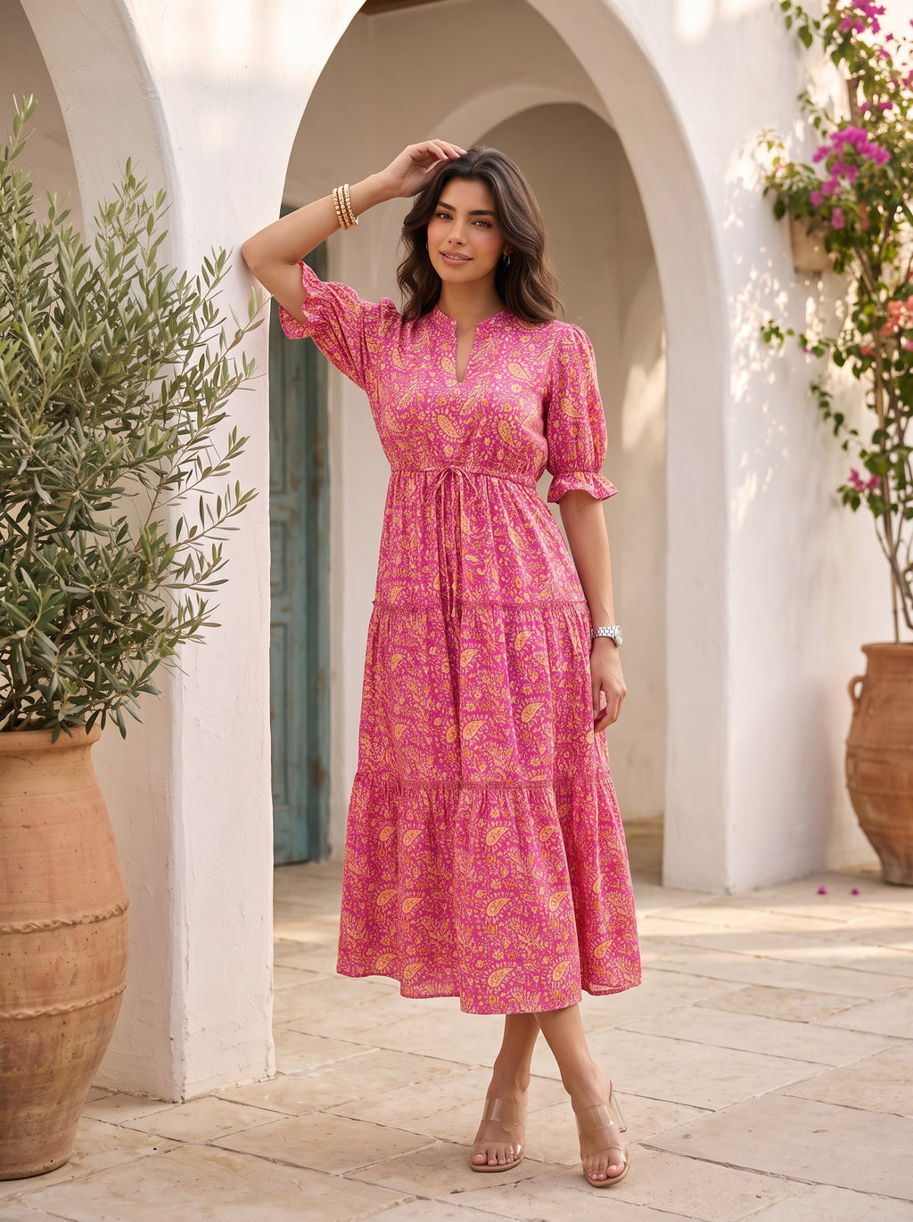 Scarlet Bloom | Midi Dress