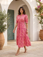 Scarlet Bloom | Midi Dress