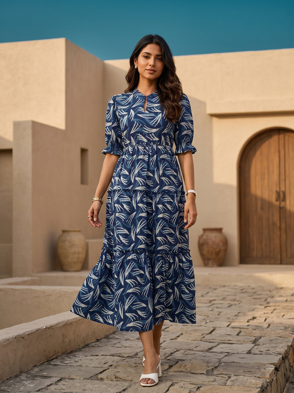 Indigo Tapestry | Midi Dress