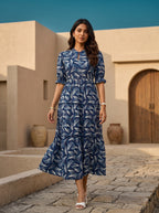 Indigo Tapestry | Midi Dress