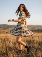 Pure Cotton Abstract Printed Shirt Mini Dress