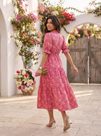 Scarlet Bloom | Midi Dress