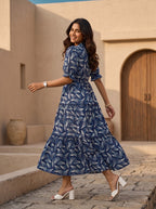 Indigo Tapestry | Midi Dress