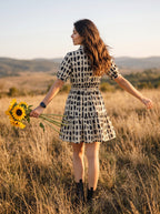 Pure Cotton Abstract Printed Shirt Mini Dress