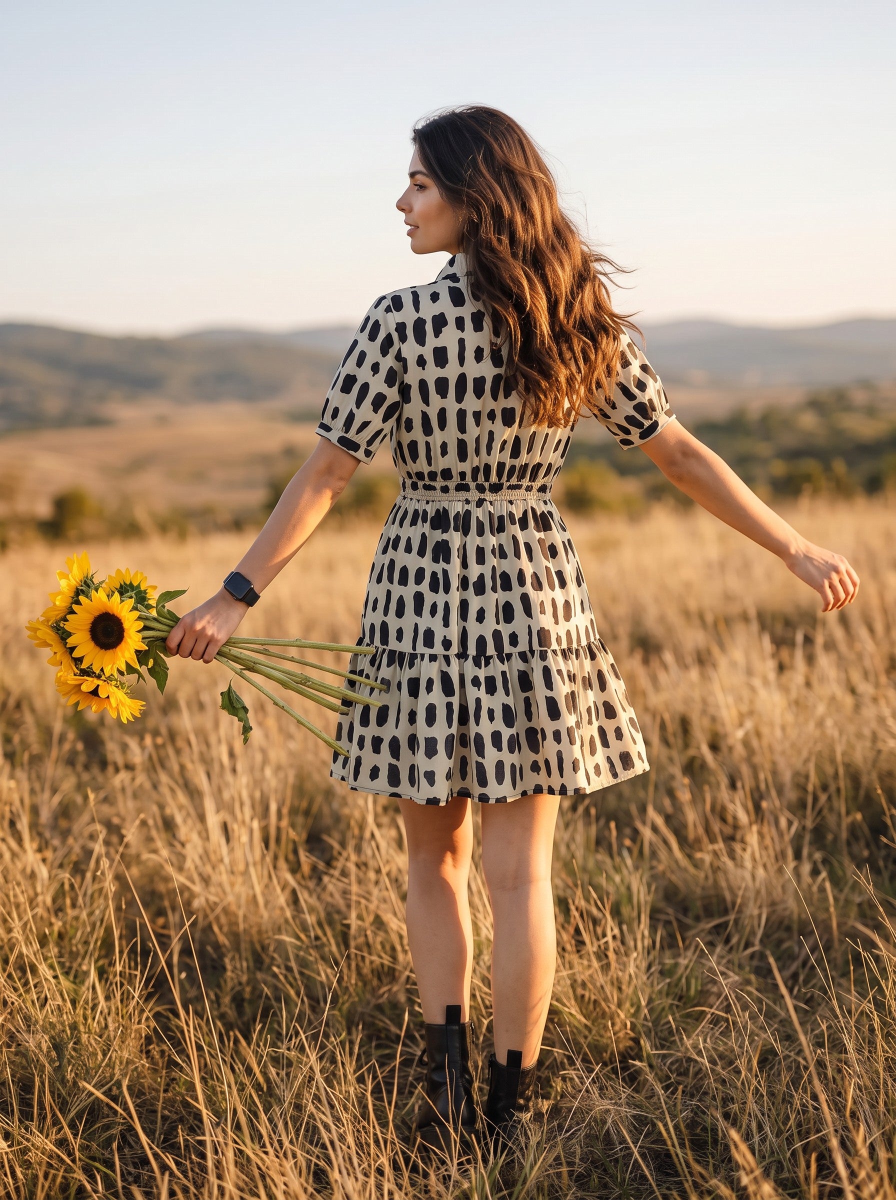 Pure Cotton Abstract Printed Shirt Mini Dress