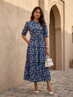 Indigo Tapestry | Midi Dress