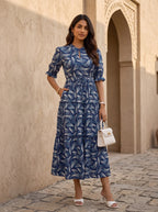 Indigo Tapestry | Midi Dress