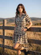 Pure Cotton Abstract Printed Shirt Mini Dress