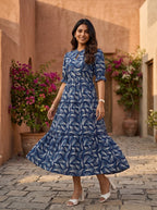 Indigo Tapestry | Midi Dress